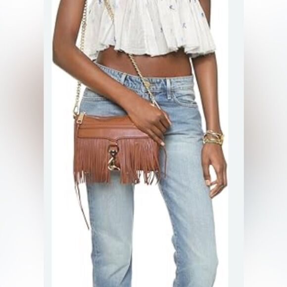REBECCA MINKOFF Fringe Mini MAC
Leather Crossbody Bag light Brown - Picture 1 of 17